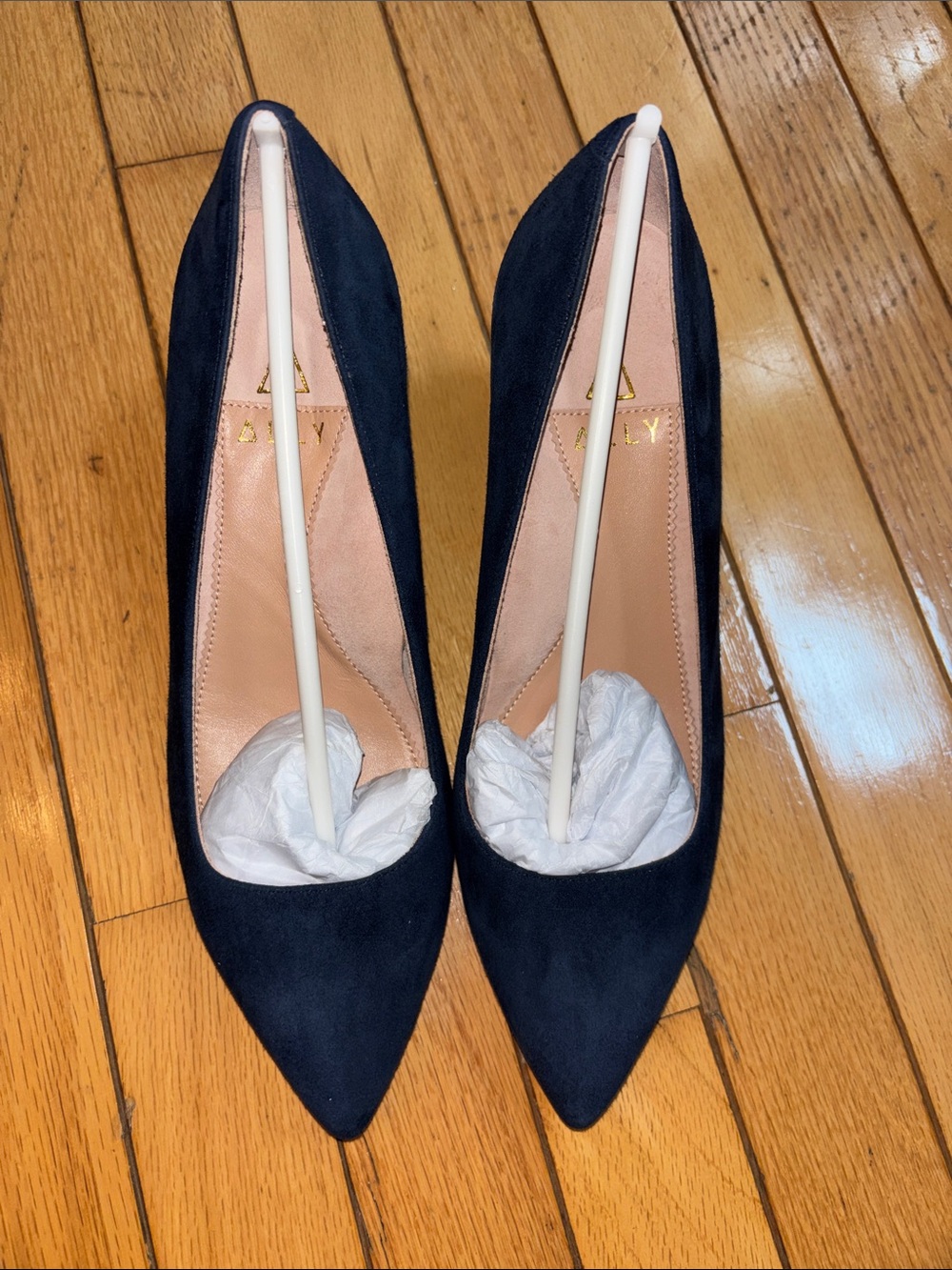 Ally Noble Navy Suede Lower Block Heel